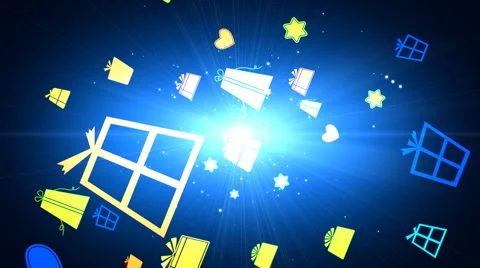 Flat Gift Erupt Over Sunshine  Stock Footage 1036348
