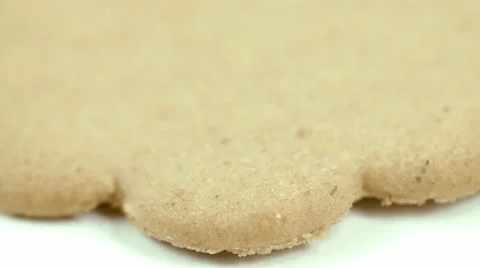 A flat gingerbread on the table Stock Footage 45949604