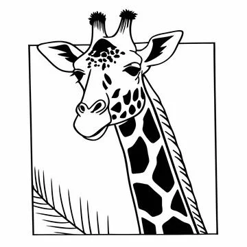 Flat Giraffe Head With Pattern Spots (1) vector illustration design 101 Stock Illustration