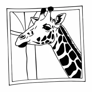 Flat Giraffe Head With Pattern Spots vector illustration design 102 Stock Illustration