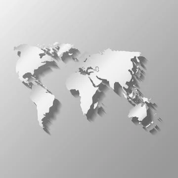 Flat global map Stock Illustration