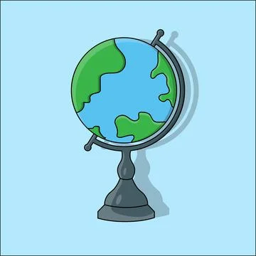 Flat Globe of earth illustration Stock Illustration