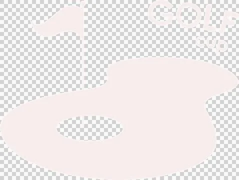 Flat golf graphic is showing putting green with flag in hole, GOLF cup text, Illustrazione stock