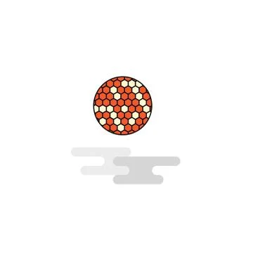 Flat Golfball  Icon. Vector Stock Illustration