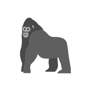 Flat gorilla on white background Stock Illustration