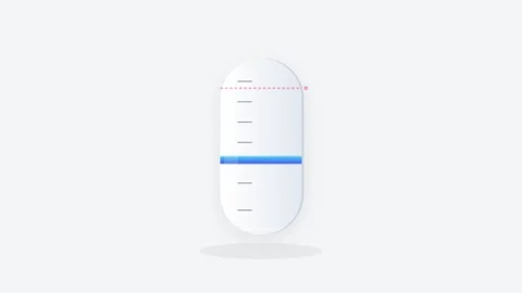 Flat Gradient 3D Flood Gauge Icon with Stepped Rising Water Level Animation Видео 346131009