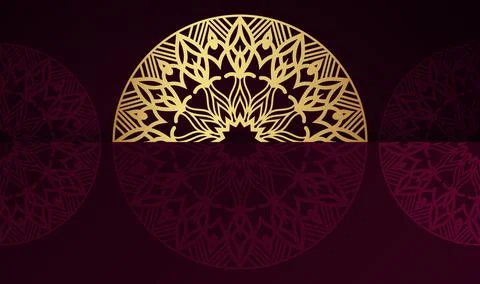 Flat gradient colorful mandala with gradient red color background design Illustrazione stock
