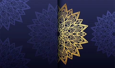 Flat gradient golden color mandala creative art background vector Stock-Illustration