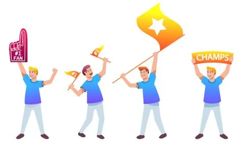 Flat Gradient Supporter Group Stock Illustration