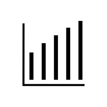 Flat graph chart icon symbol vector Illustration. Illustrazione stock