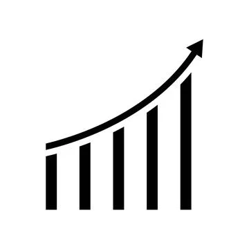 Flat graph chart icon symbol vector Illustration. イラスト素材