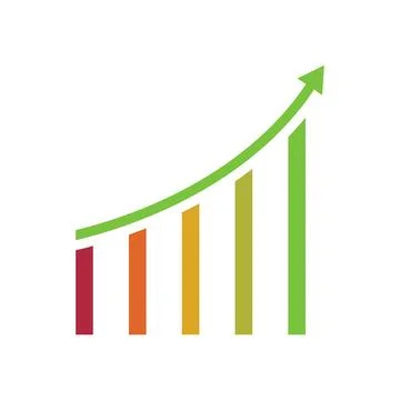 Flat graph chart icon symbol vector Illustration. Illustrazione stock