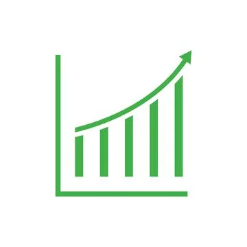 Flat graph chart icon symbol vector Illustration. Illustrazione stock