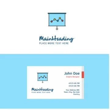 Flat Graph chart  Logo and Visiting Card Template. Busienss Concept Logo Desi 스톡 일러스트