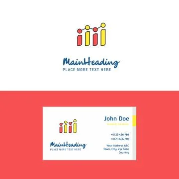 Flat Graph Logo and Visiting Card Template. Busienss Concept Logo Design Stockillustratie