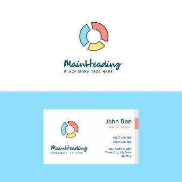 Flat Graph  Logo and Visiting Card Template. Busienss Concept Logo Design 스톡 일러스트