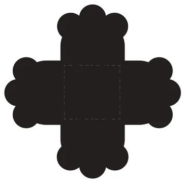 A flat graphic with clean cut lines illustration featuring black cross-shaped Stock Illustration