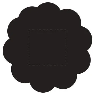 A flat graphic design illustration featuring black cloud-shaped frame with da Stock Illustration