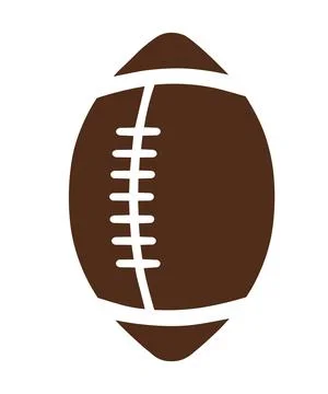 A flat graphic illustration featuring american football with brown ball body, Stock Illustration