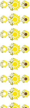 A flat graphic illustration featuring sunflower and butterfly split icons wit Stock Illustration
