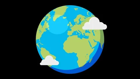 Flat graphic looped world Video stock 100978264