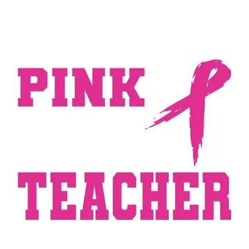 A flat graphic typography illustration featuring breast cancer awareness teac Illustration