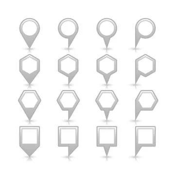 Flat gray color map pin sign location icon Illustrazione stock