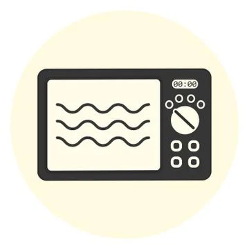 Flat gray microwave oven icon, kitchen equipment Illustrazione stock