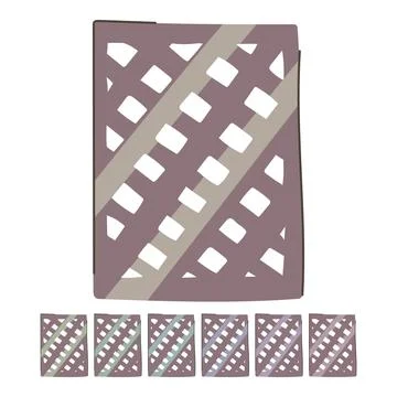 Flat gray road drain grill grid graphic Illustrazione stock