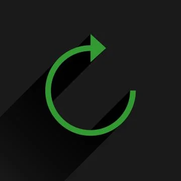 Flat green arrow icon reload repeat sign Illustrazione stock