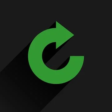 Flat green arrow icon reload rotation repeat sign イラスト素材