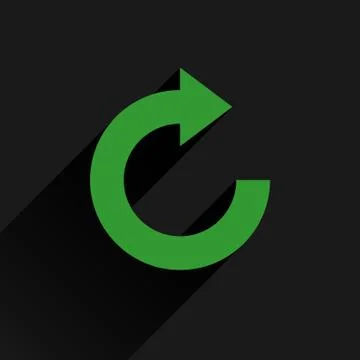 Flat green arrow icon reload, rotation, reset sign 스톡 일러스트