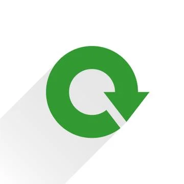 Flat green arrow icon reload, repeat sign Stock Illustration