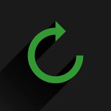 Flat green arrow icon reset, repeat sign Stock Illustration