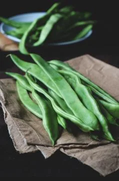 Flat Green Beans Stock Photos
