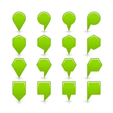 Flat green color map pin sign location icon Иллюстрация