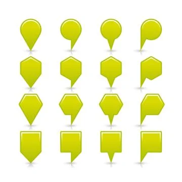 Flat green color map pin sign location icon 스톡 일러스트