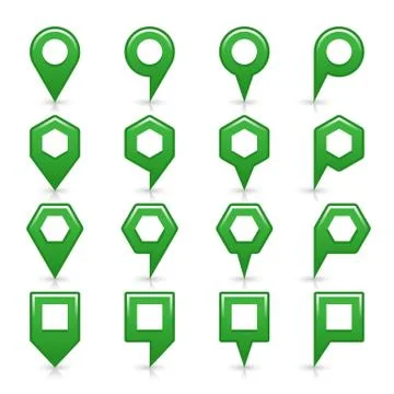 Flat green color map pin sign location icon Stock-Illustration