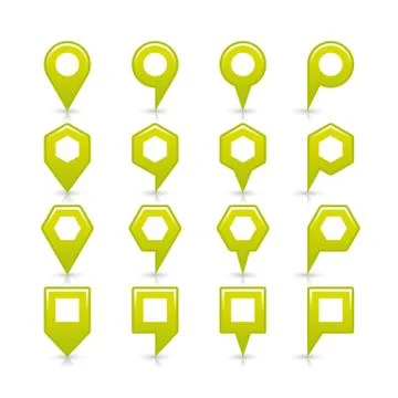 Flat green color map pin sign location icon 스톡 일러스트