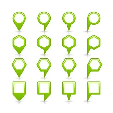 Flat green color map pin sign location icon 스톡 일러스트
