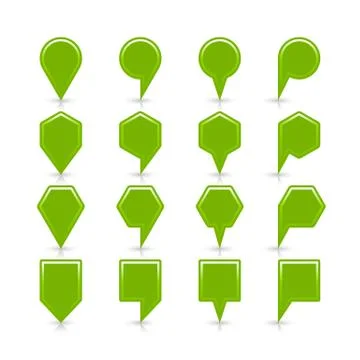 Flat green color map pin sign location icon Illustrazione stock