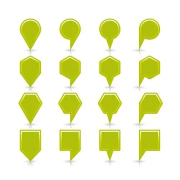 Flat green color map pin sign location icon Stock Illustration
