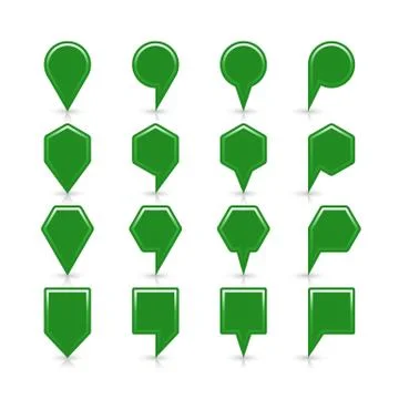 Flat green color map pin sign location icon 스톡 일러스트