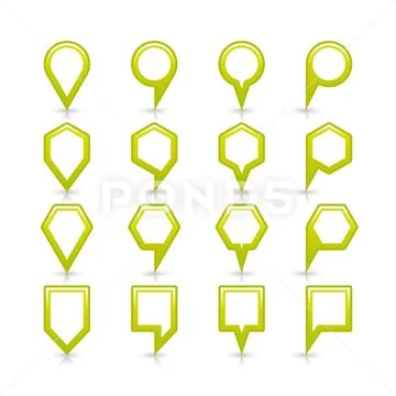 Flat green color map pin sign location icon ~ Clip Art #79919607