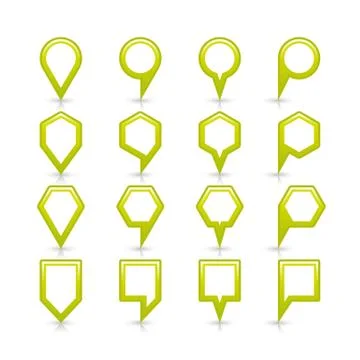 Flat green color map pin sign location icon 스톡 일러스트