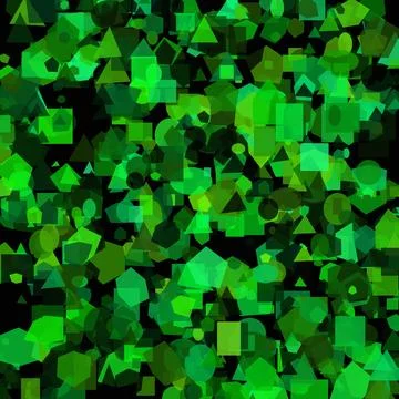 Flat green geometric shapes over black background イラスト素材