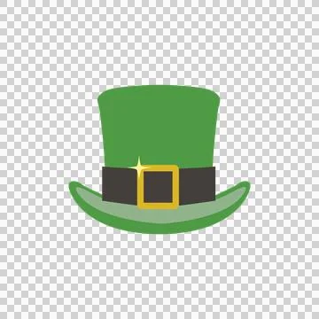 Flat Green Leprechaun Top Hat Icon for St. Patrick's Day Design Stock Illustration