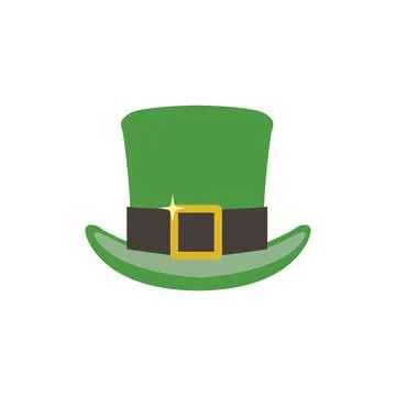 Flat Green Leprechaun Top Hat Icon for St. Patrick's Day Design Stock Illustration