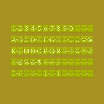 Flat green paper countdown timer Stock Illustration