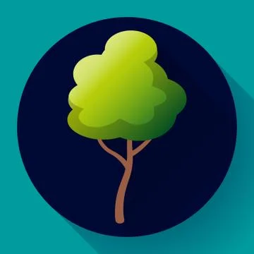 Flat green tree icon vector. Save forest and nature Stock-Illustration